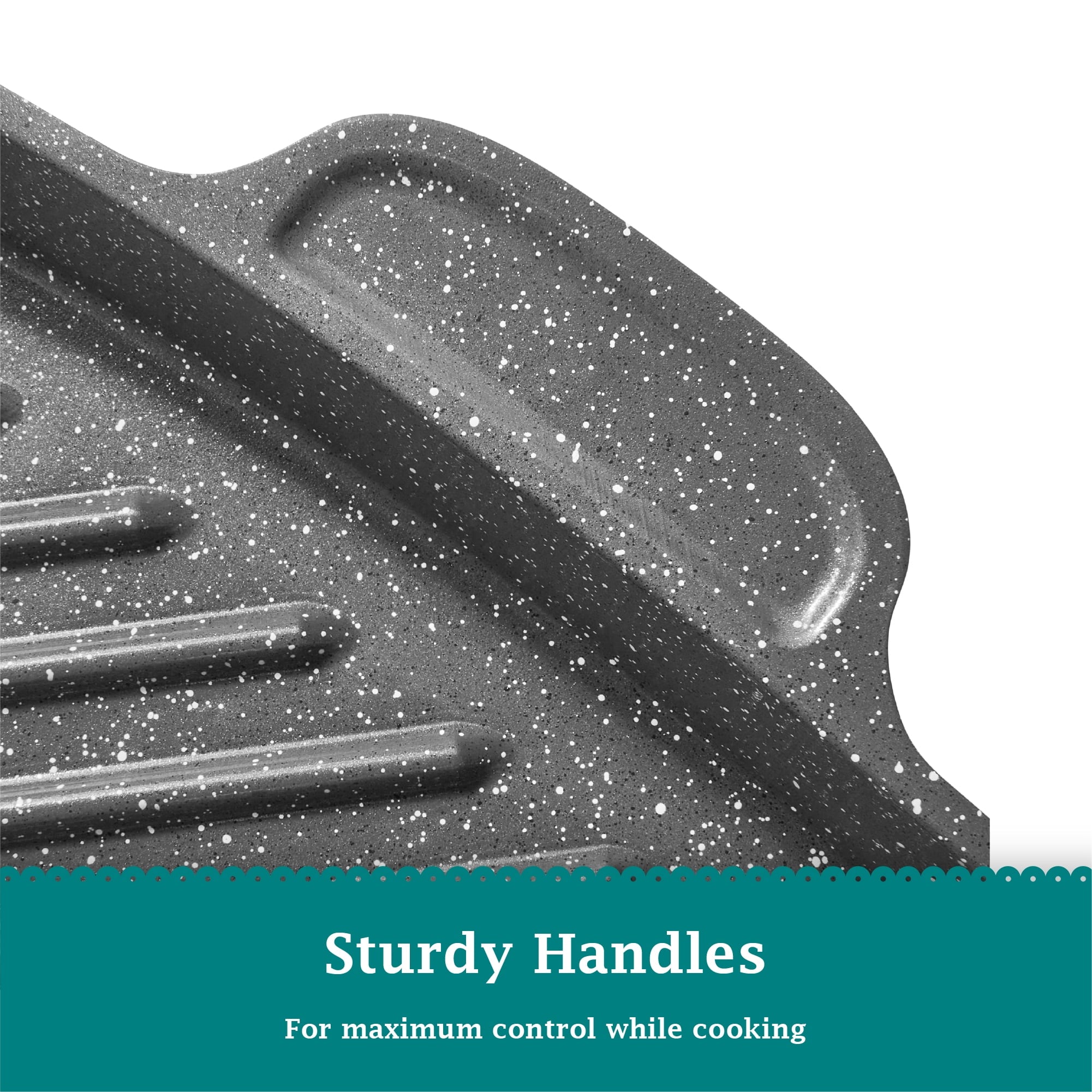 Homesteada™ Prairie Signature 10x12 inch Cast Aluminum Nonstick Cowboy Steak Pan with Speckled Design