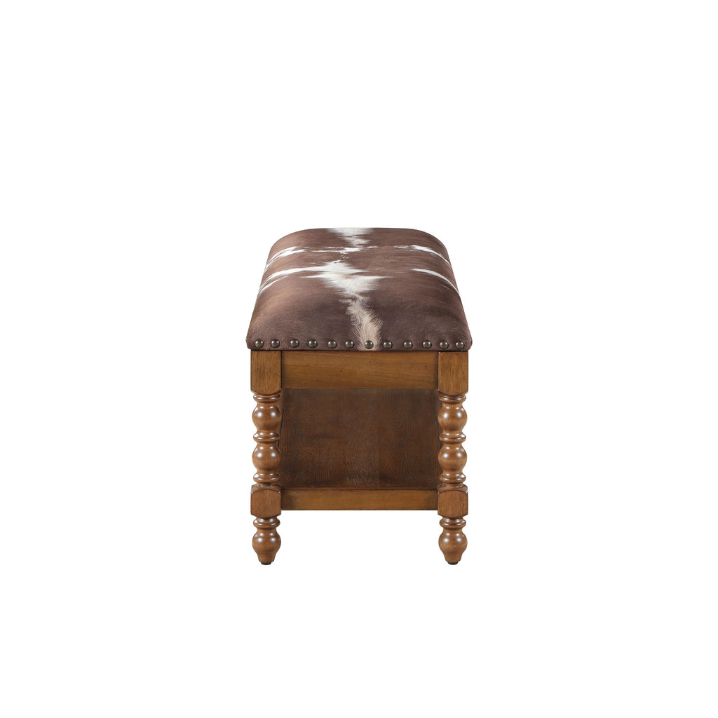 Homesteada™ Harper Bench, Faux Cowhide Fabric