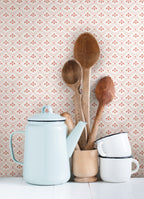 Homesteada™ Coral Tonal Scallop Peel And Stick Vinyl Wallpaper, 215-in by 20.5-in, 30.75 sq. ft.