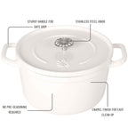Homesteada™ 5-Quart Enameled Cast Iron Dutch Oven with Lid, Linen