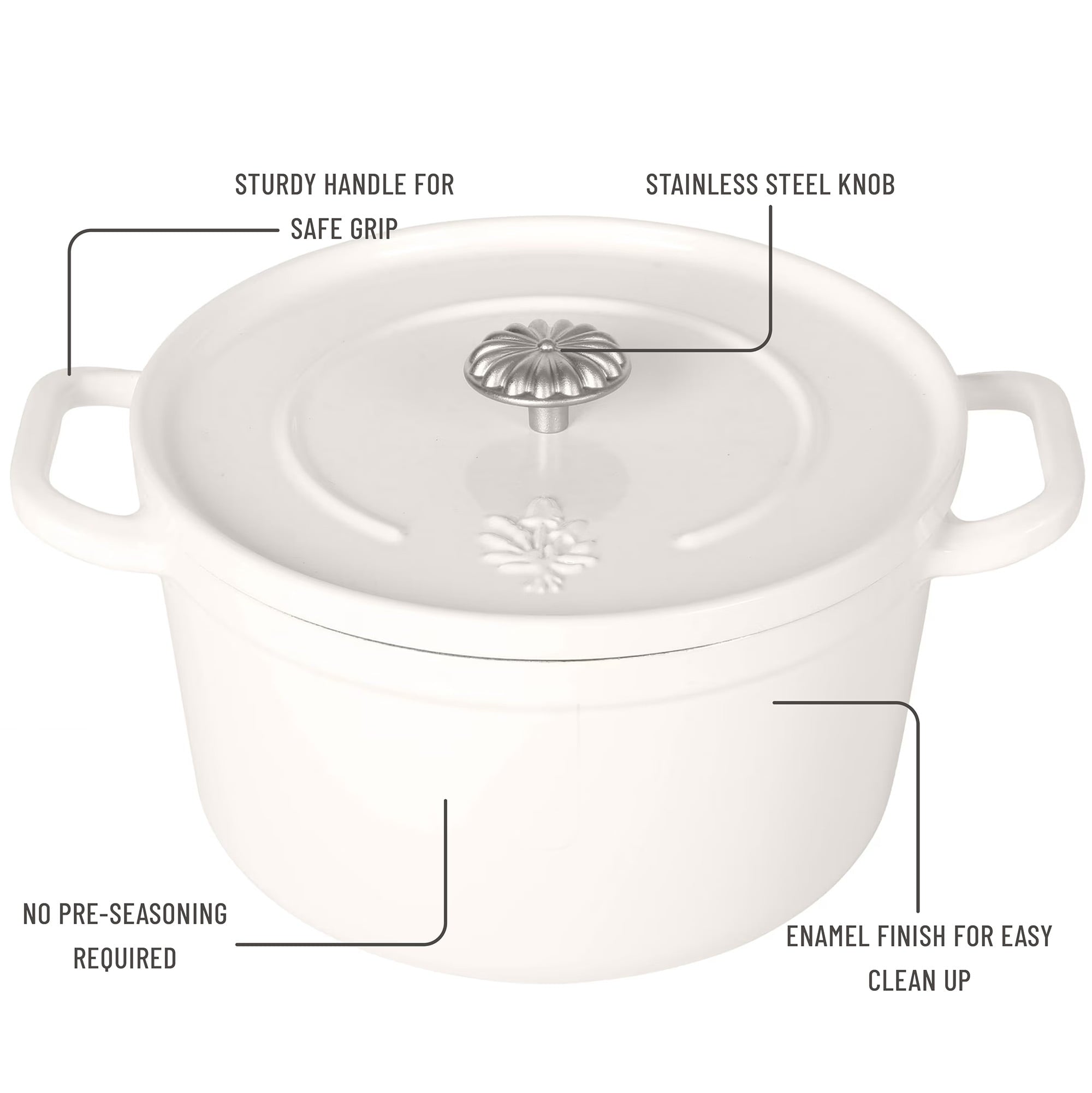 Homesteada™ 5-Quart Enameled Cast Iron Dutch Oven with Lid, Linen