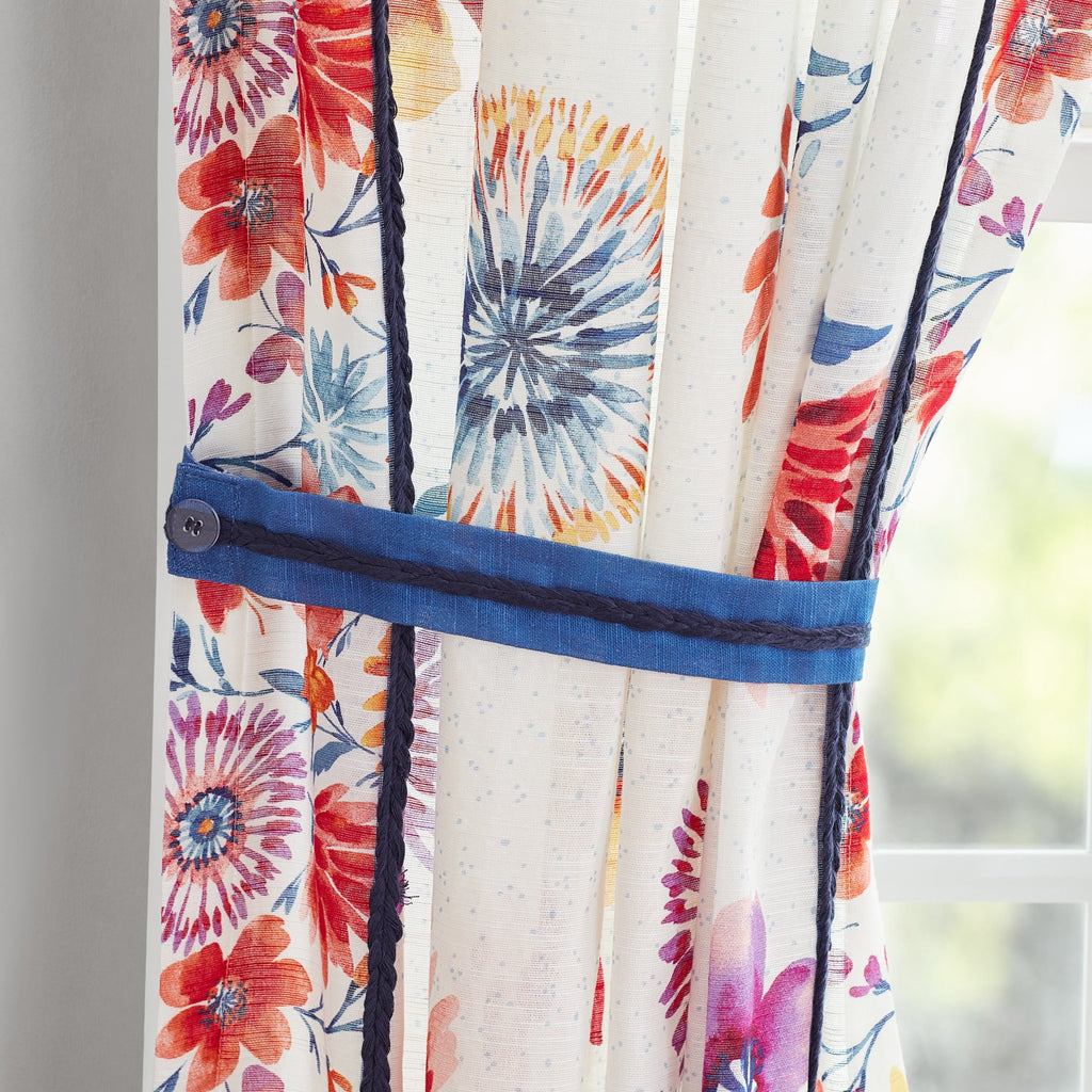 Homesteada™ Sheer Cotton Curtain Panel, Floral,1 Panel, 50"W x 84"L
