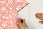Homesteada™ Green Floral Geo Peel And Stick Vinyl Wallpaper, 215-in by 20.5-in, 30.75 sq. ft.