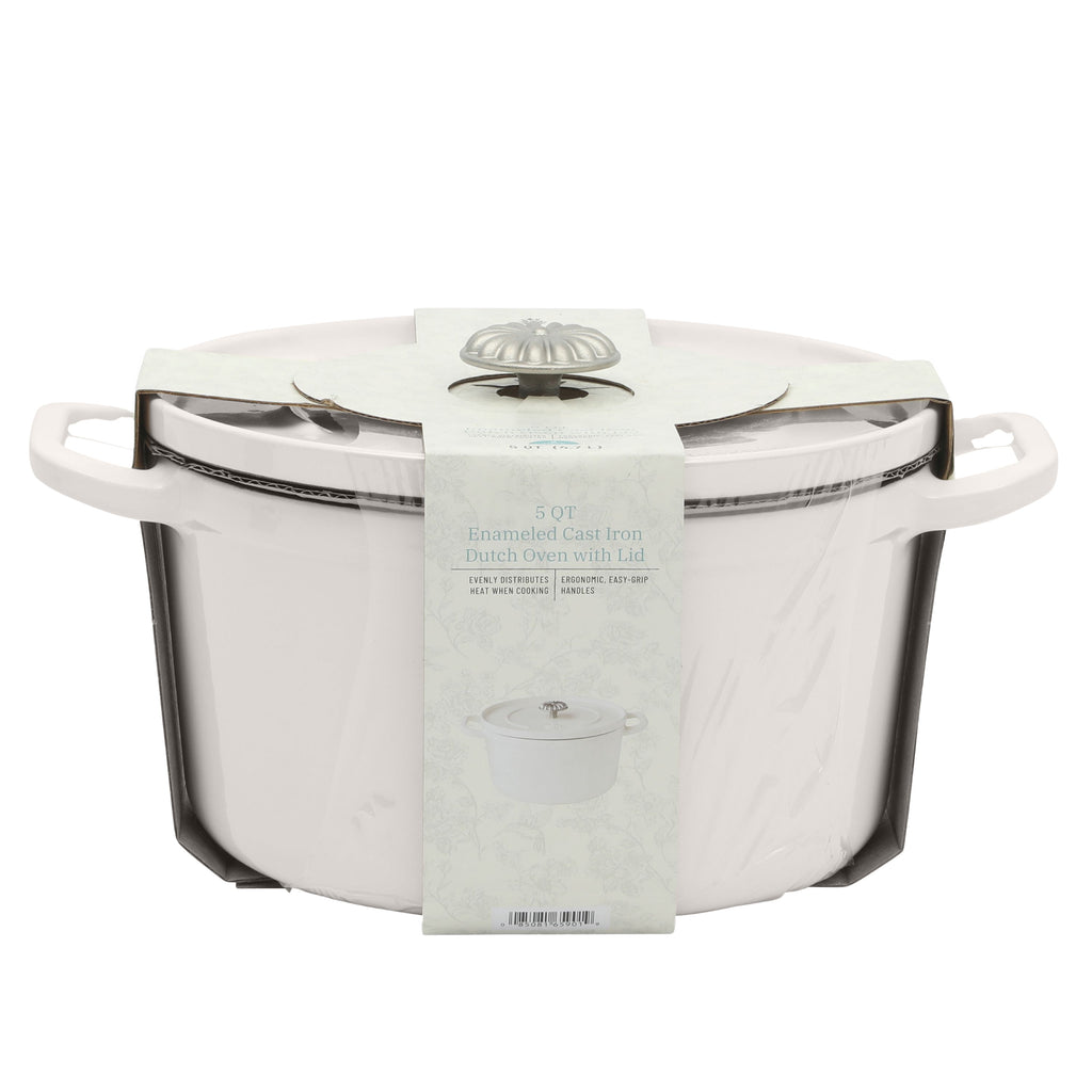 Homesteada™ 5-Quart Enameled Cast Iron Dutch Oven with Lid, Linen