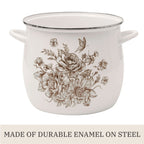 Homesteada™ Agatha 12 Qt Enamel on Steel Stock Pot with Lid, Brown