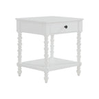 Homesteada™ Harper Spindle Nightstand with USB Charging Ports, Adults and Teens, White Finish