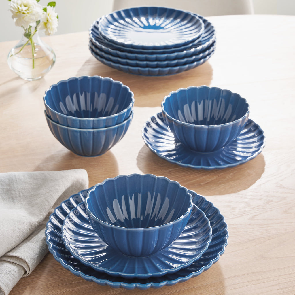 Homesteada™ Colette 12-Piece Stoneware Dinnerware Set, Blue