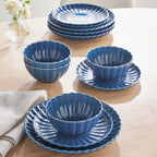 Homesteada™ Colette 12-Piece Stoneware Dinnerware Set, Blue