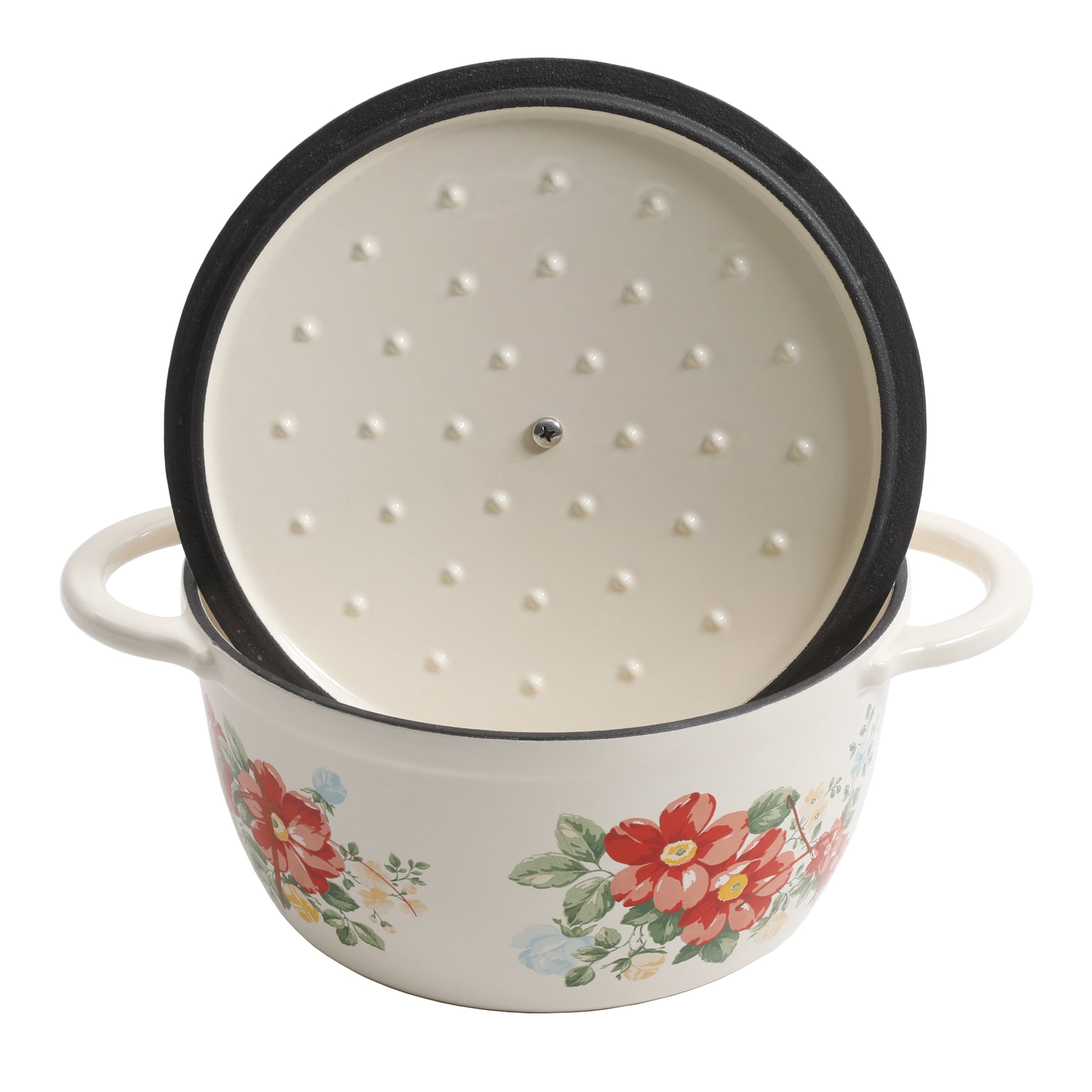 Homesteada™ Vintage Floral Enameled Cast Iron 3-Quart Dutch Oven