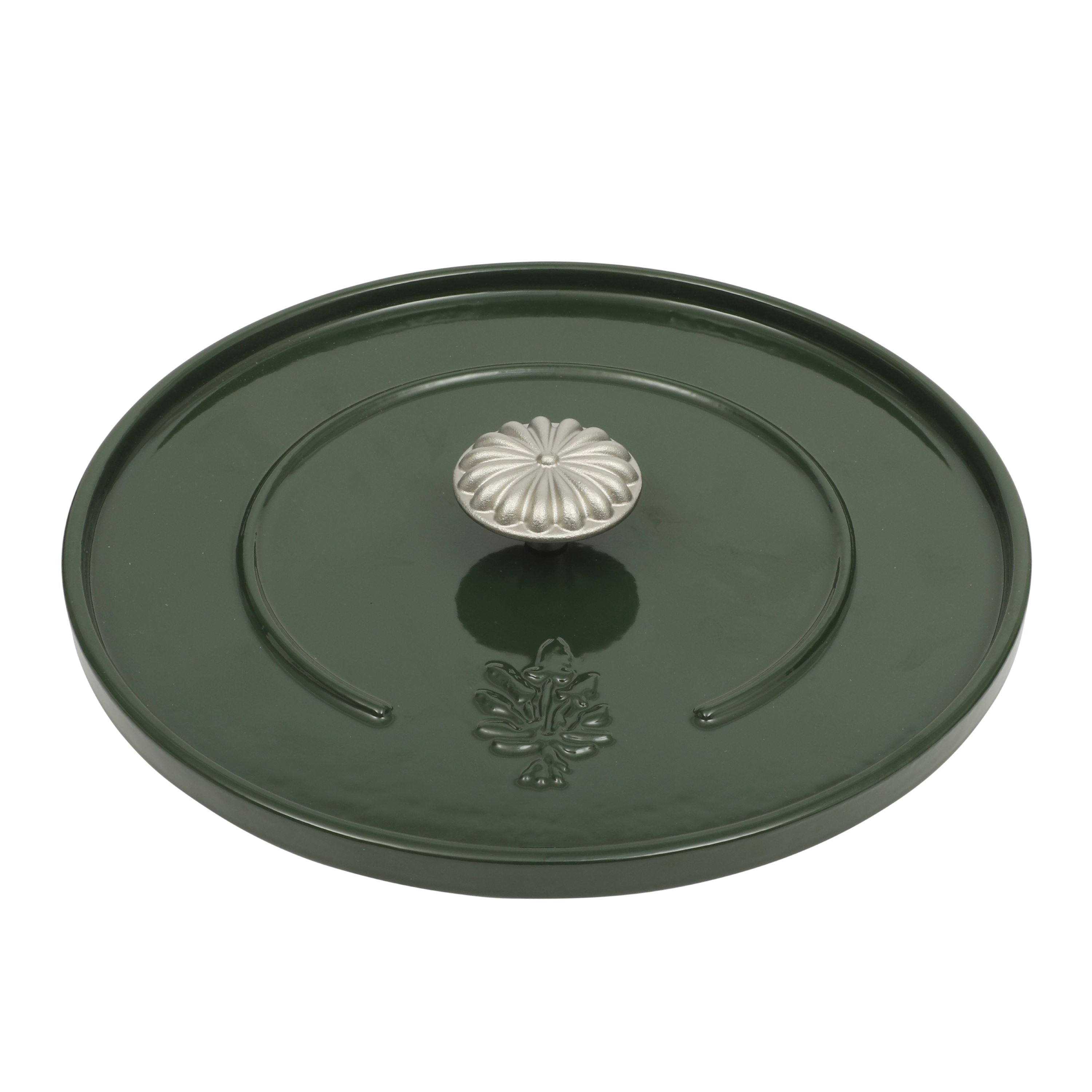 Homesteada™ 5-Quart Enamel Cast Iron Dutch Oven with Lid, Dark Green