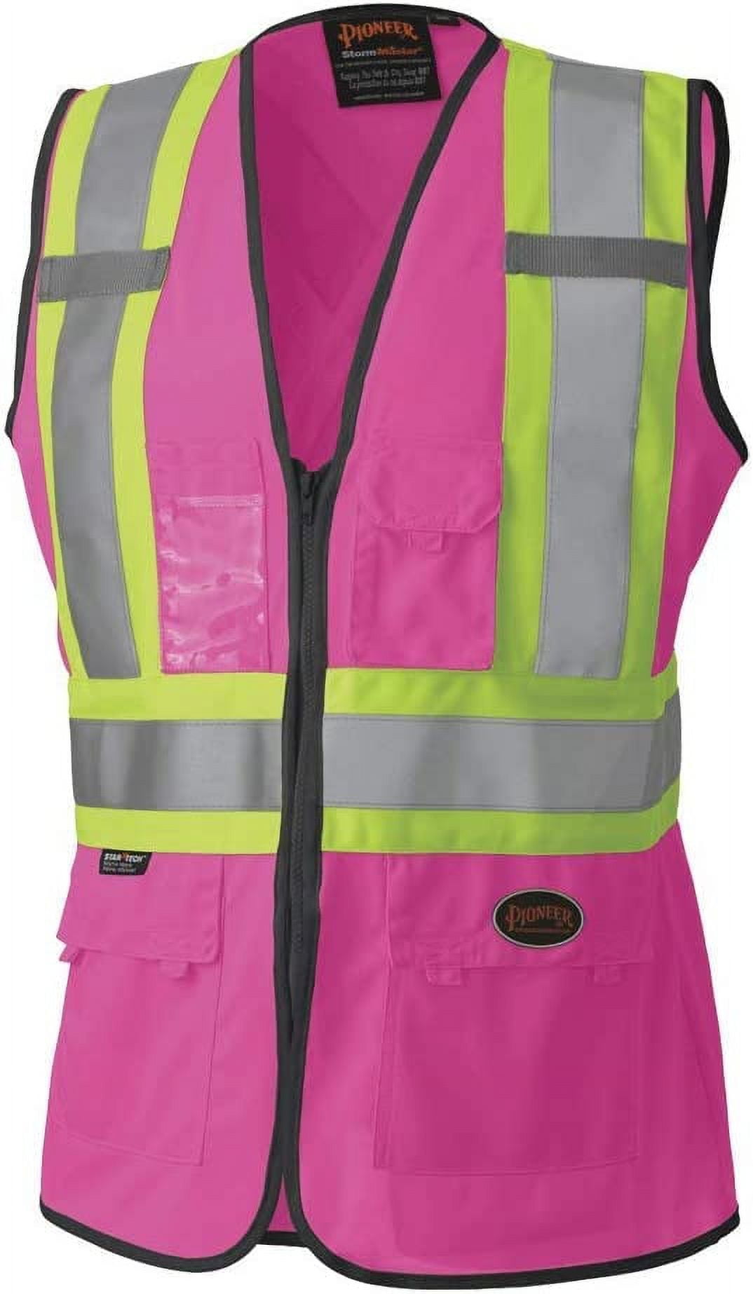 Homesteada™ Heritage Country Women's Custom Fit Hi-Vis Mesh Back Safety Vest - Color: Pink - Size: XL