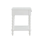 Homesteada™ Harper Spindle Nightstand with USB Charging Ports, Adults and Teens, White Finish