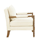 Homesteada™ Harper Spindle Accent Chair, Antique White Fabric Upholstery