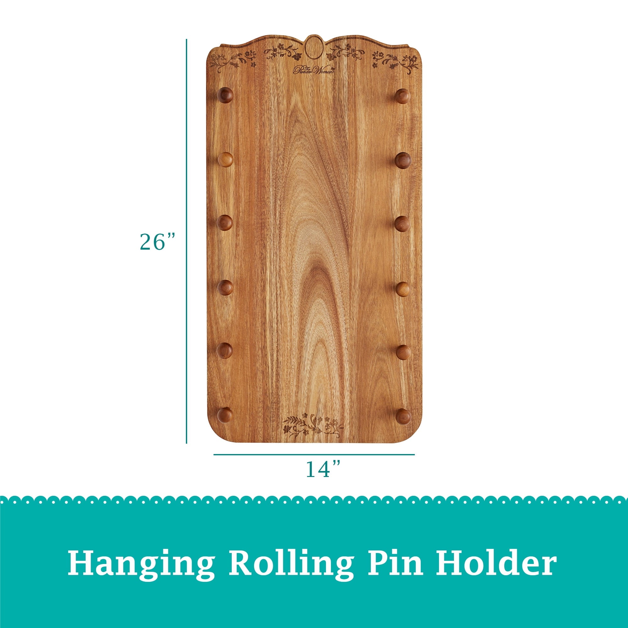 Homesteada™ 26-inch x 14-inch Wood Rolling Pin Rack