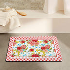 Homesteada™ Flower Kitchen Mat Sets 2 Piece Farmhouse Anti Fatigue Waterproof Stain Resistant Floor Rug Non Slip Homesteada™ Vintage Floral Kitchen Laundry Room Rug - 17x30+17x47Inch
