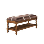Homesteada™ Harper Bench, Faux Cowhide Fabric
