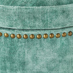 Homesteada™ Harper Round Velvet Storage Ottoman, Jade, 17.72 in