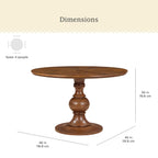 Homesteada™ Callie Round Dining Table, Heirloom Brown Finish