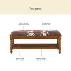Homesteada™ Harper Bench, Faux Cowhide Fabric