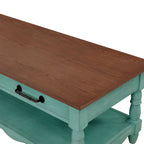 Homesteada™ Helen Coffee Table Made With Solid Wood Frame, Teal