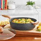 Homesteada™ Prairie Signature 6-Quart Cast Aluminum Jumbo Cooker Saute Pan, Charcoal Speckle