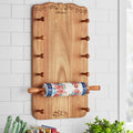 Homesteada™ Keepsake Floral 17.7" Ceramic Rolling Pin with Acacia Wood Holder