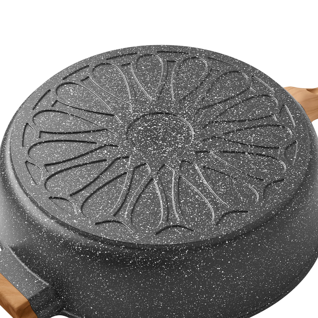 Homesteada™ Prairie Signature 6-Quart Cast Aluminum Jumbo Cooker Saute Pan, Charcoal Speckle