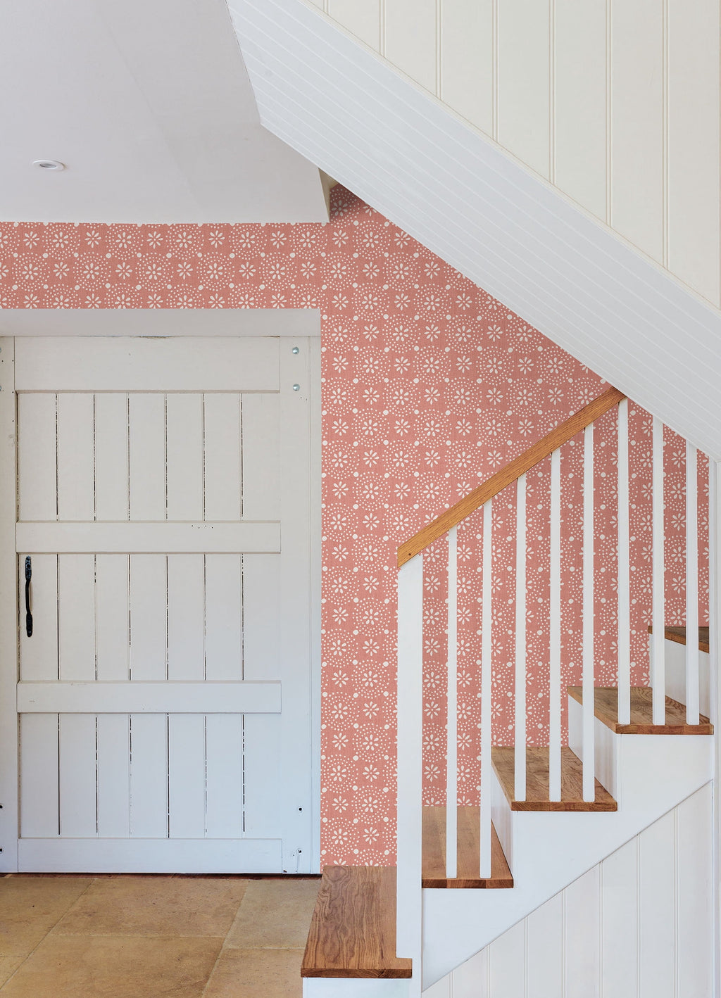 Homesteada™ Green Floral Geo Peel And Stick Vinyl Wallpaper, 215-in by 20.5-in, 30.75 sq. ft.