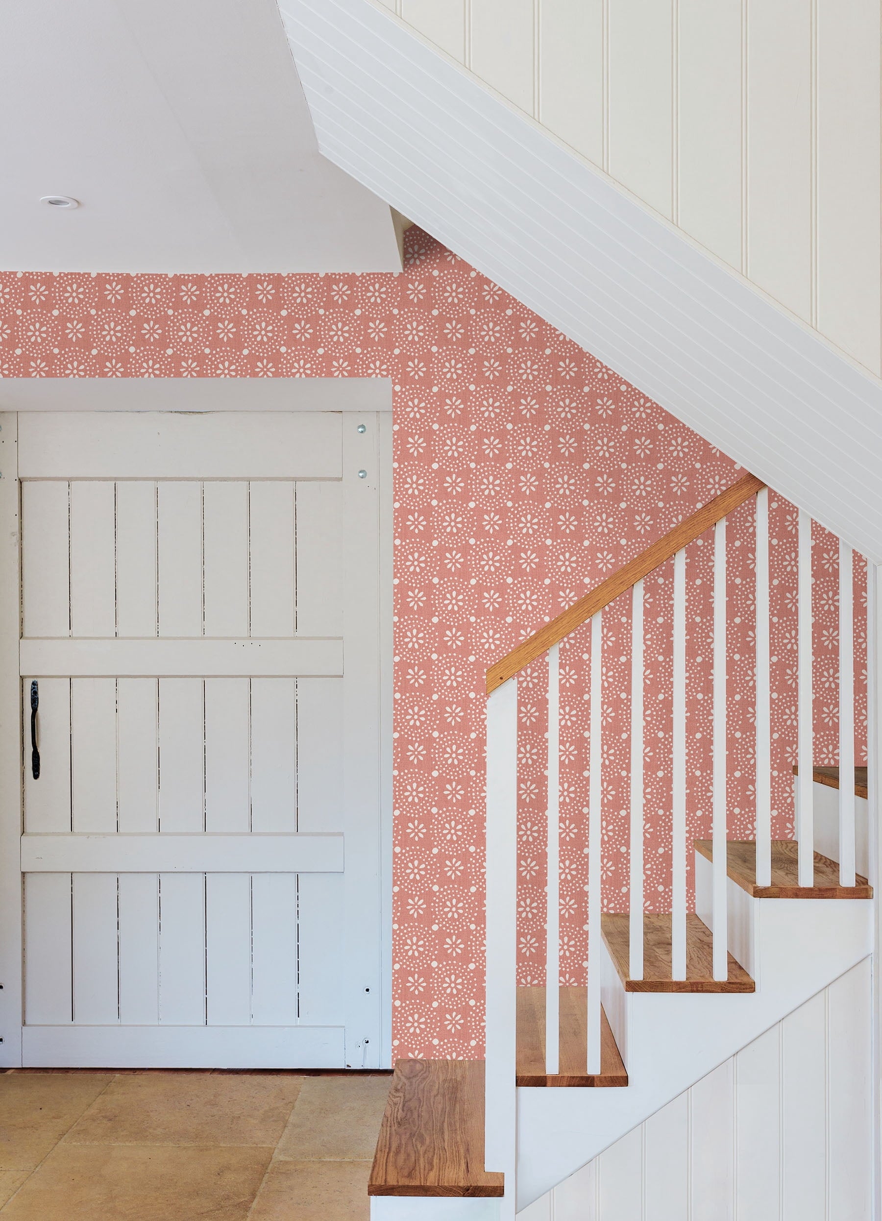 Homesteada™ Green Floral Geo Peel And Stick Vinyl Wallpaper, 215-in by 20.5-in, 30.75 sq. ft.