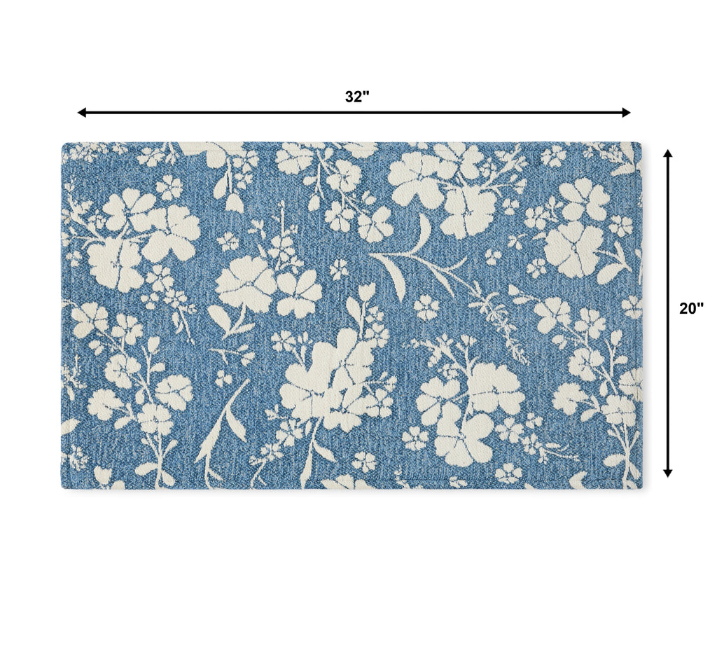 Homesteada™ Elmbrook Wildflower Cloudwalk Anti-Fatigue Comfort Mat, Blue, 20" x 32"