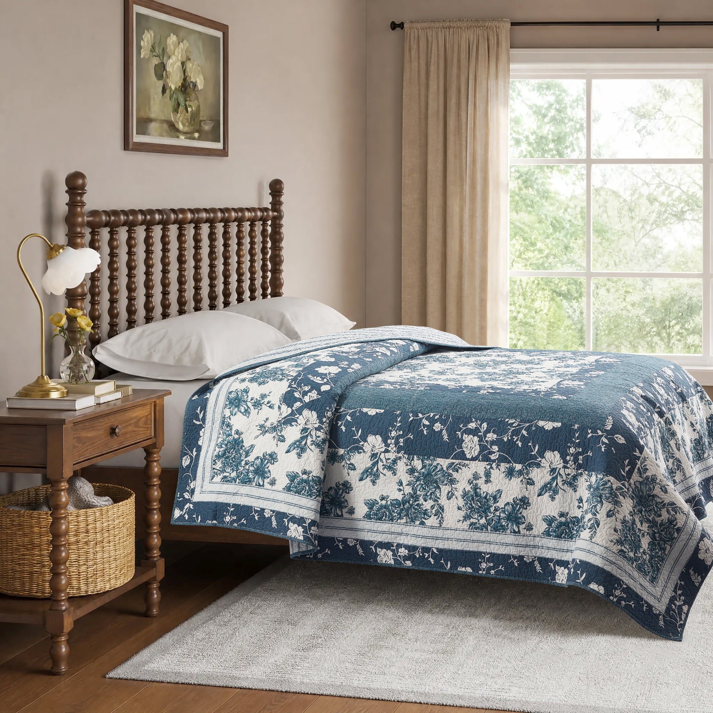 Homesteada™ Avery Cotton Patchwork Quilt, Full/Queen, Blue Dust Bedding