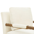 Homesteada™ Harper Spindle Accent Chair, Antique White Fabric Upholstery