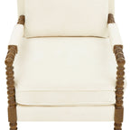 Homesteada™ Harper Spindle Accent Chair, Antique White Fabric Upholstery