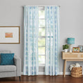 Homesteada™ Hattie Stripe 2 Pack Curtain Panel, BCI Cotton, Floral, Blue, RodPocket, 40" W x 84" L