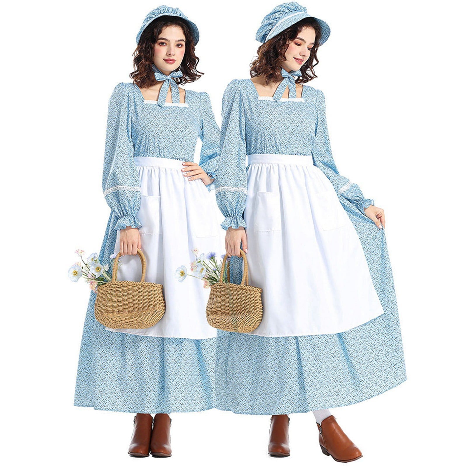 Homesteada™ Colonial Dress Women's Prairie Heritage Country Dress Floral Pilgrim Dress Civil War Dress