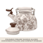 Homesteada™ 2.0-Quart Enamel on Steel Agatha Tea Kettle, Brown