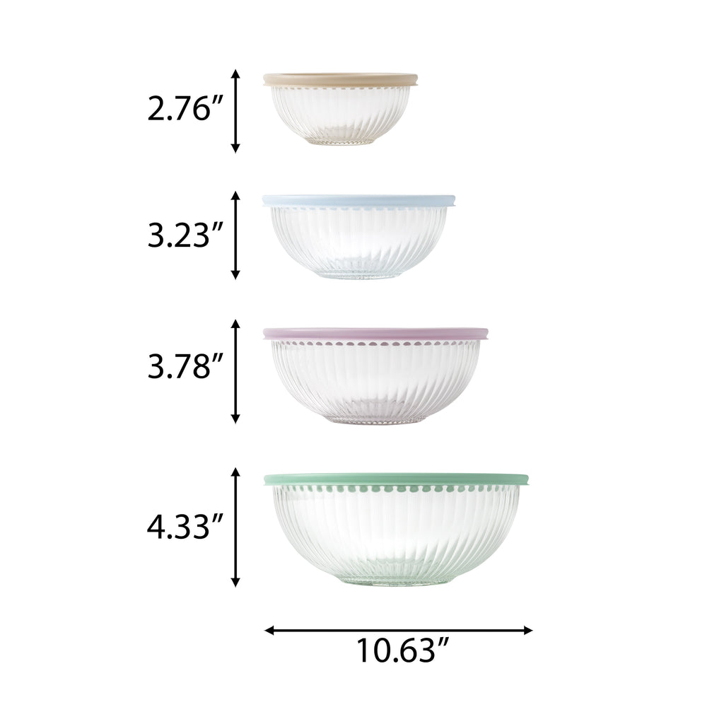 Homesteada™ 8-Piece Glass Mixing Bowl Set