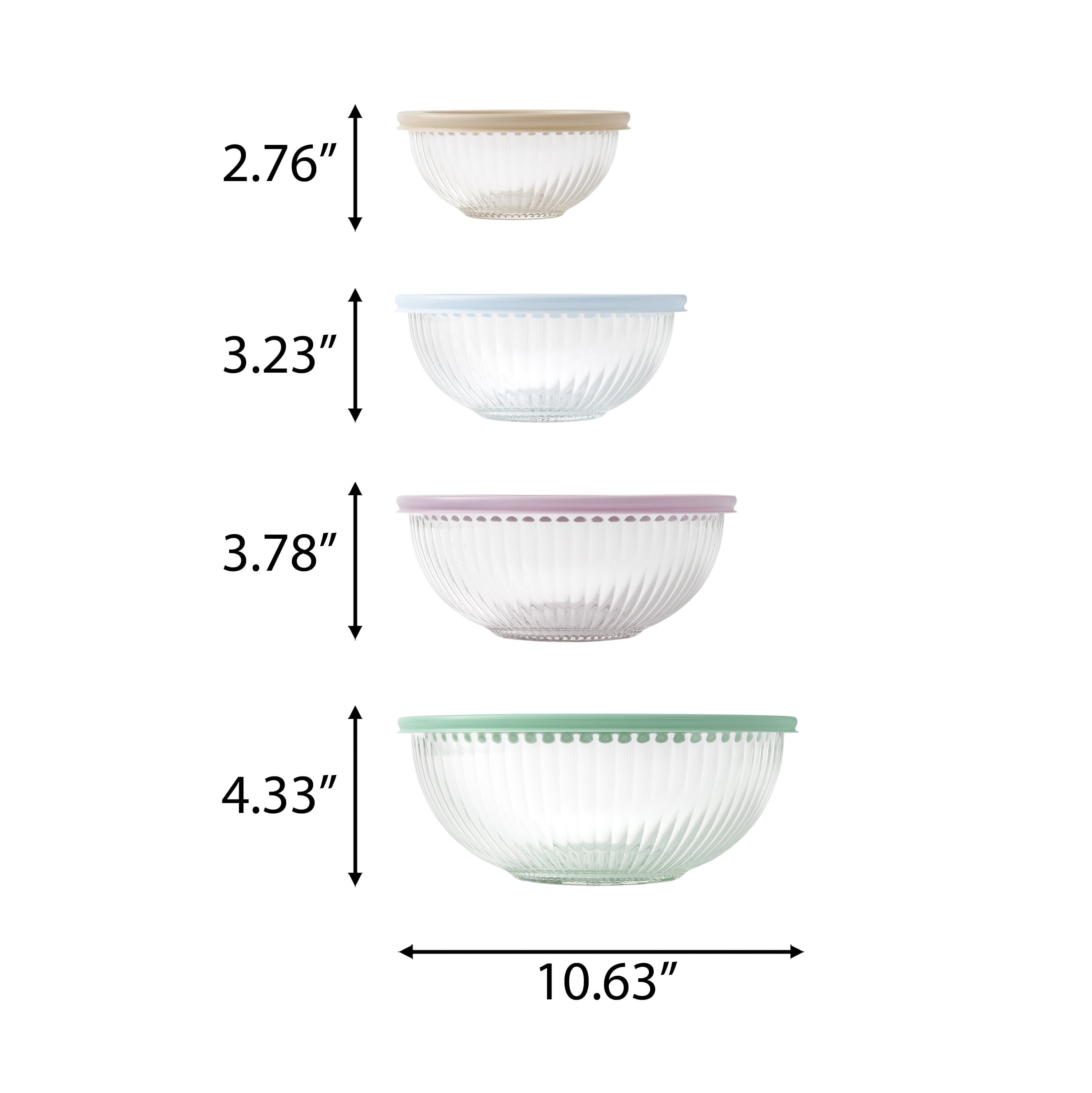 Homesteada™ 8-Piece Glass Mixing Bowl Set