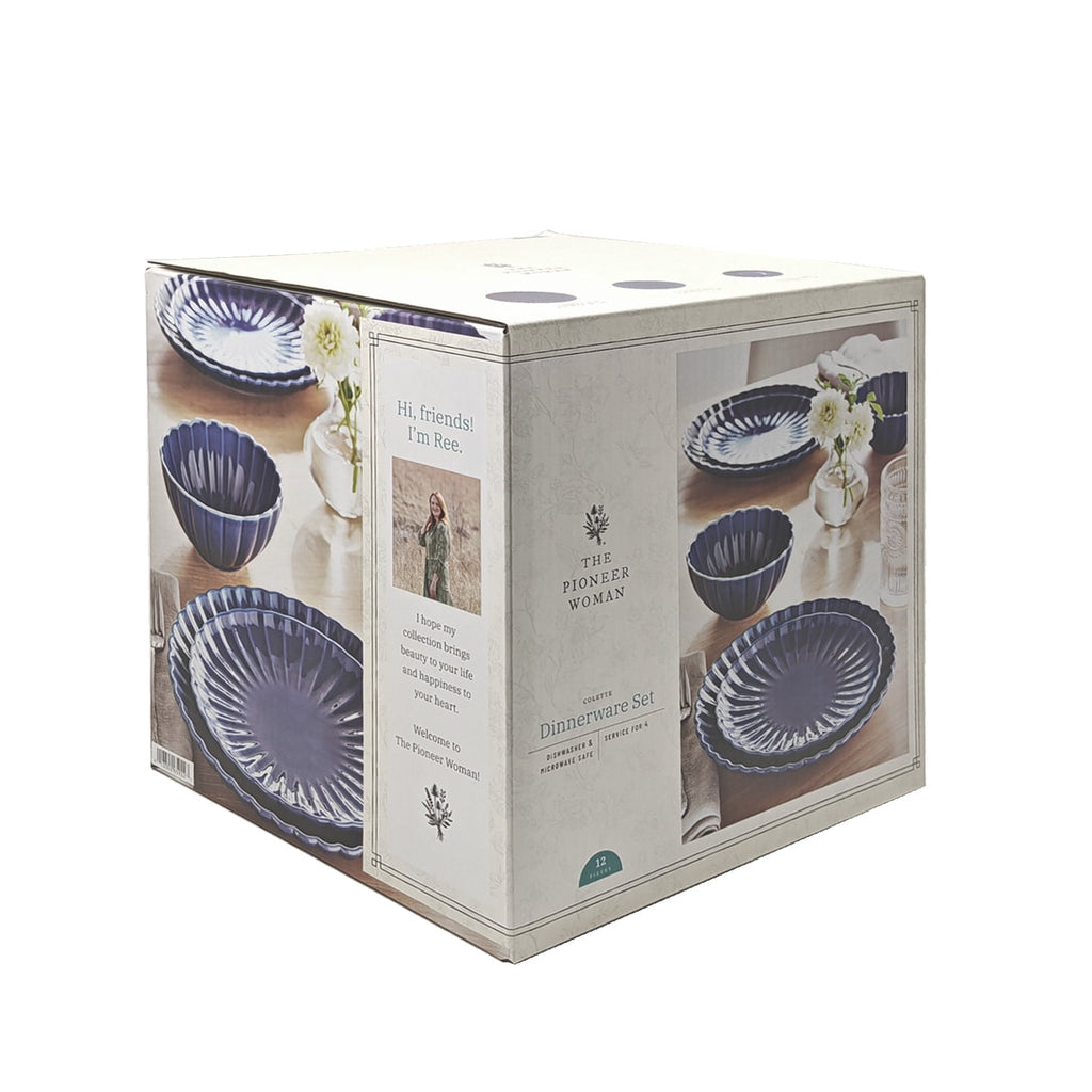Homesteada™ Colette 12-Piece Stoneware Dinnerware Set, Blue