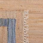 Homesteada™ Denim Jute Runner Rug, Natural with Blue Border, 30 x 96 Inches