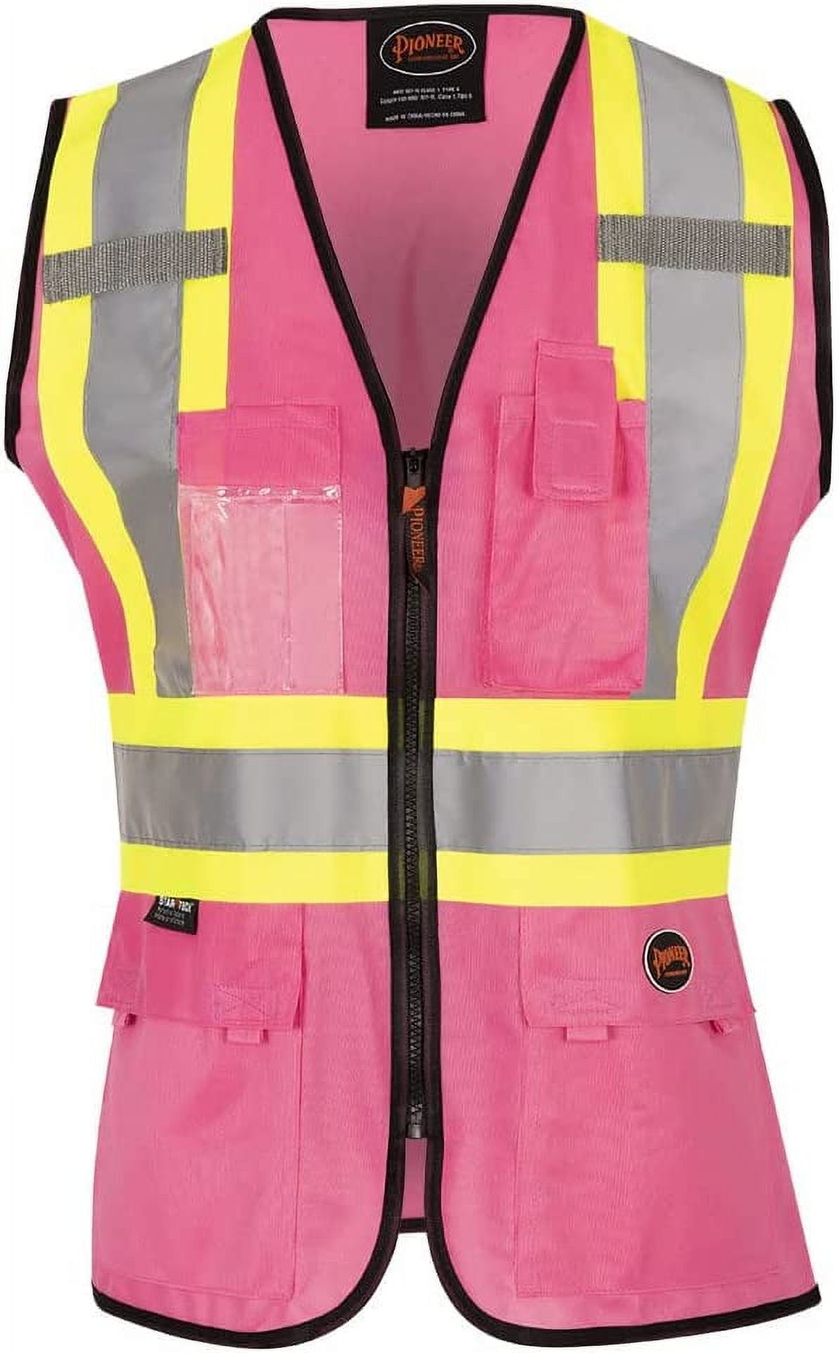 Homesteada™ Heritage Country Women's Custom Fit Hi-Vis Mesh Back Safety Vest - Color: Pink - Size: XL