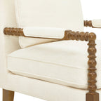 Homesteada™ Harper Spindle Accent Chair, Antique White Fabric Upholstery