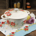 Homesteada™ Vintage Floral Enameled Cast Iron 3-Quart Dutch Oven