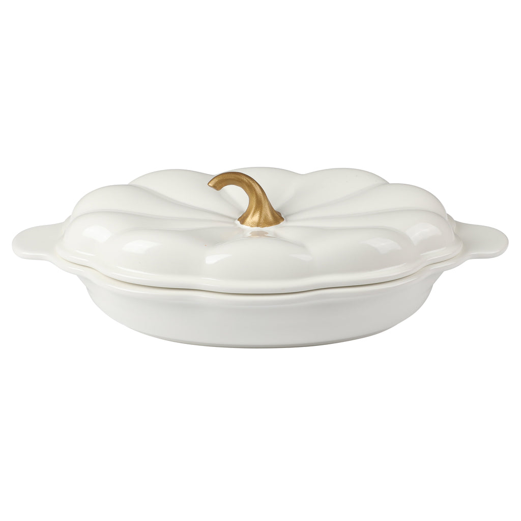 Homesteada™ 3-Quart Oval Pumpkin Stoneware Baker with Lid, Linen