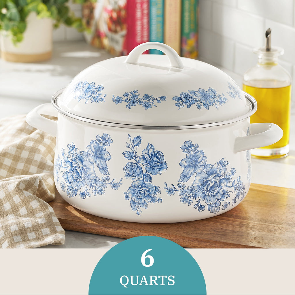 Homesteada™ Agatha Enamel-on-Steel 6-Quart Dutch Oven, Blue