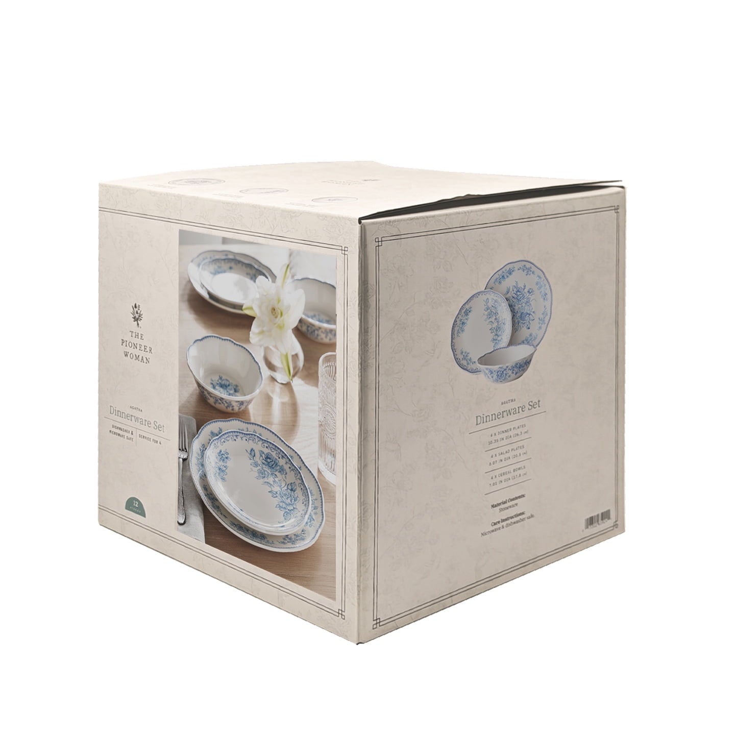 Homesteada™ Agatha 12-Piece Stoneware Dinnerware Set, Blue