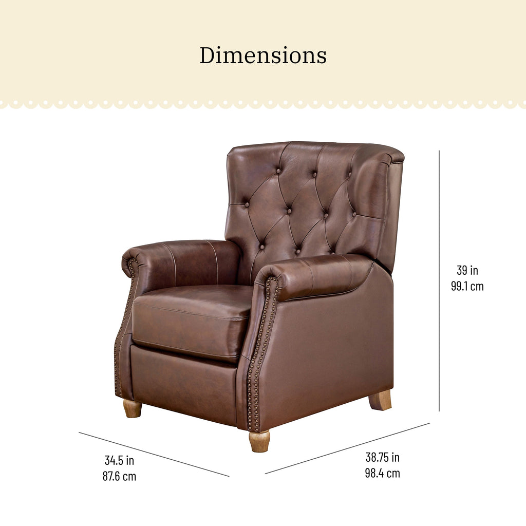 Homesteada™ Harper Leather Recliner with Whiskey Upholstery
