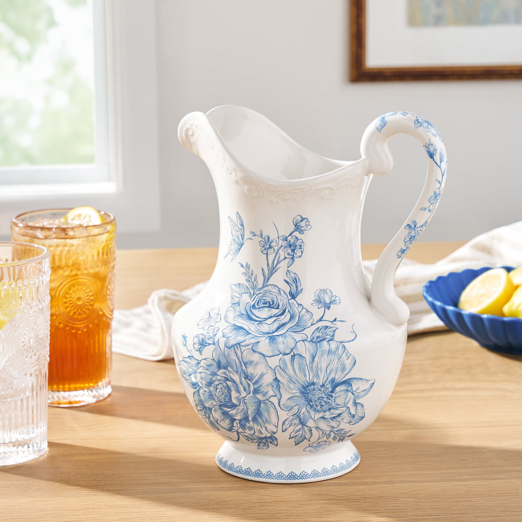 Homesteada™ Agatha Stoneware 2-Quart Pitcher, Blue