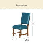 Homesteada™ Harper Faux Leather Dining Chairs, Turquoise, Set of 2
