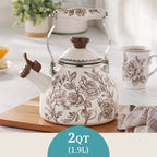 Homesteada™ 2.0-Quart Enamel on Steel Agatha Tea Kettle, Brown